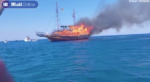 Ρόδος: Βίντεο ντοκουμέντο από την φωτιά σε τουριστικό πλοίο