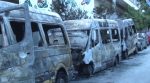 Ζωγράφου: Άγνωστοι πυρπόλησαν σχολικά λεωφορεία και αυτοκίνητα