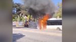 Χαϊδάρι: Σκηνές πανικού από τη φωτιά σε τουριστικό λεωφορείο γεμάτο επιβάτες