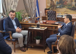 Συνάντηση του Δημάρχου Αγρινίου με τον γιο του υποψήφιου Ευρωβουλευτή της ΝΔ Πέτρο Μπέλερη