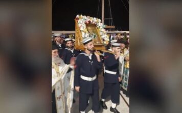 Με μεγαλοπρέπεια η λιτανεία της εικόνας του Αγίου Νικολάου στον Γαλατά Τροιζηνίας