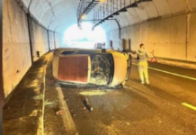 Τροχαίο για την Πηγή Δεβετζή – Τούμπαρε το ΙΧ της σε τούνελ της Εγνατίας Οδού