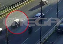 Λ. Συγγρού: Τηλεόραση «πέταξε» από σχάρα αυτοκινήτου – MEGA ντοκουμέντο