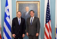 Συνάντηση Γιώργου Γεραπετρίτη με τον αναπληρωτή υπουργό Εξωτερικών των ΗΠΑ, Μάικλ Ρήγας, στην Ουάσιγκτον