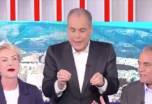 Σδούκου και Σκουρλέτης μάλωσαν on air και τους χώρισε ο Στραβελάκης: «Στο σπίτι του κρεμασμένου»