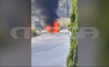 Θεσσαλονίκη: Η στιγμή που ΙΧ τυλίγεται στις φλόγες σε κεντρικό δρόμο – MEGA ντοκουμέντο