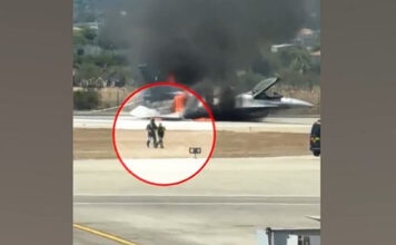 Ζάκυνθος: Στις φλόγες το F-16 μετά από αναγκαστική προσγείωση – Βίντεο ντοκουμέντο