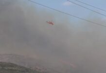 Μεγάλη φωτιά στο Σπαθοβούνι Κορινθίας – Μήνυμα 112 στους κατοίκους