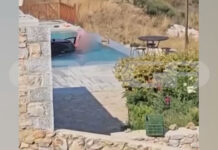 Μάνη: Αυτοκίνητο έπεσε σε πισίνα – Βίντεο ντοκουμέντο
